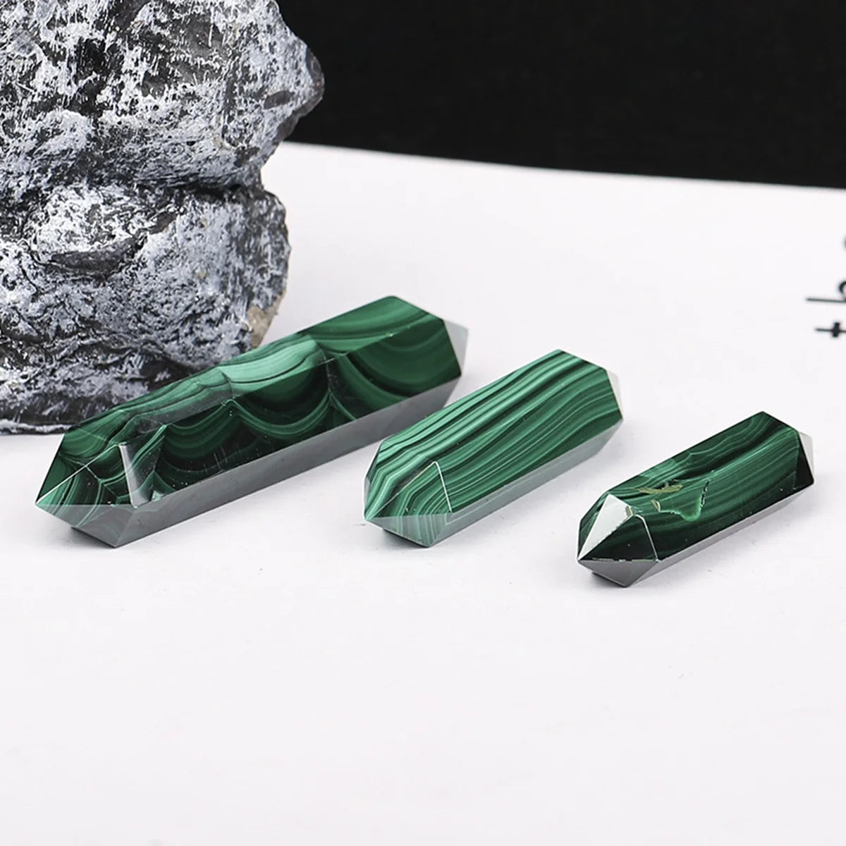 Natural Malachite Crystal Point Tower Polished Hexagonal Obelisk Wand for Home Decor Meditation Crystal Collection Gift