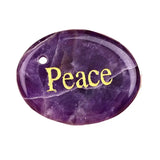 35X45MM Flat Oval Gemstone Pendant Engraved Words for Making Jewelry Lucky Stone DIY Accessories