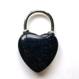 Natural Crystal Heart Lock Pendant Charms, Chakra Stone Beads for DIY Necklace Jewelry Making