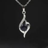 Letter N Heart Crystal Pendant necklace jewelry chakra charm healing quartz for women and girl