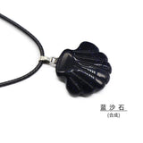 Chakra Healing Shell Pendant | 20mm Natural Crystal Necklace Ocean-Inspired Reiki Jewelry