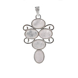 Chakra Multi Stone Scroll Crystal Pendant Necklace Natural Healing Gemstone Swirl Frame Charm Spiritual Gift for Women