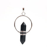 Retro natural crystal hexagonal column Pendant Necklace tiger eye stone winding DIY Necklace Gemstone Pendant Necklace Healing