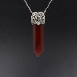 Natural Crystal Point Pendant Silver Filigree Crown Cap Chakra Healing Wand Charm for Reiki Jewelry Making