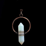 Retro natural crystal hexagonal column Pendant Necklace tiger eye stone winding DIY Necklace Gemstone Pendant Necklace Healing