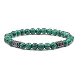 8mm Natural Gemstone Stretch Bracelet with Elephant Metal Spacers Chakra Energy Healing Beaded Bracelets for Women Men Party Jewelry Gift