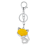 Natural Fox Keychain Crystal Energy Stone Pendant for Women’s Fashion Jewelry