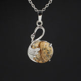 Natural Round Crystal Stone Pendant Wing Silver Plated Wrapped Gemstone Pendant Chakra Reiki Healing Crystal Charms for Jewelry Making Necklace
