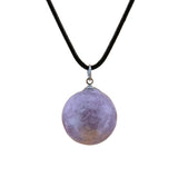 20mm Natural Crystal Sphere Pendant With Black Wax Cord, Round Gemstone Ball Chakra Healing Necklace Charms For DIY Jewelry Making & Friendship Gift