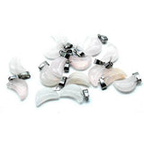 13×18mm Natural Crystal Moon Pendant, Healing Chakra Gemstone Charms for Jewelry Making