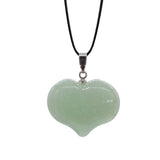 Natural Polished Heart Shaped Gemstone Pendant, Multiple Varieties Crystal Love Heart Pendant with Silver Bail, Chakra Reiki Healing Stone Necklace Pendant for Women