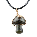 Bohemian Mushroom Crystal Necklace | 15×20mm Gemstone Pendant Vacation & Party Gift