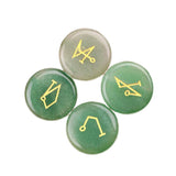 25mm Natural Crystal Angel Symbol Stones | 4 Archangel Rune Healing Ornament Set