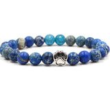 Natural Stone Stretch Beaded Bracelet with Turquoise Accent & Heart Charm Chakra Energy Healing Elastic Bracelet for Women Stacking Jewelry