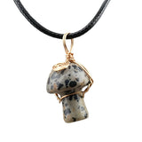 Bohemian Mushroom Crystal Necklace | 15×20mm Gemstone Pendant Vacation & Party Gift