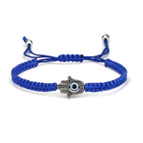 Adjustable Evil Eye Braided Rope Bracelet with Silver Elephant Charm Turkish Lucky Protection Red Black Blue String Bracelets for Women Men Amulet Jewelry