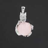 Dragon Wrapped Crystal Sphere Pendant Silver Plated Natural Round Gemstone Ball Charm for Feng Shui Chakra Necklace Making