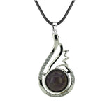 33mm Natural Crystal Teardrop Pendant Necklace, Silver-Plated Gemstone Charm