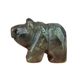 Mini Hand-Carved Natural Crystal Polar Bear Figurine - Gemstone Animal Totem Statue for Desk Decor Pocket Healing Crystals Gift