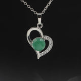 Heart Pendant Necklace, Hollow Love Shape Zircon Inlaid Crystal Bead Chain Necklace, Elegant Women Jewelry Gift