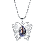 Butterfly Transformation Natural Crystal Pendants – Aesthetic Oval Gemstone Choker Necklace & Creative DIY Accessories