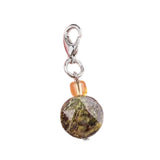 10MM Faceted Disc Gemstone Pendant Charm Tag with Lobster Clasp  Healing Crystal Stone Charm for Keychain #SP1895