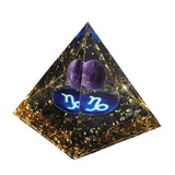 12 Constellation Gemstone Solar Sphere Orgone Pyramid 60MM for Home Office Feng Shui Decor & Spiritual Gifts