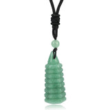 Natural Crystal Wenchang Pagoda Necklace | Carved Quartz Wisdom Tower Pendant | Rose Quartz Aventurine Obsidian Healing Protection Jewelry