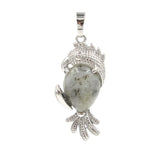 Silver Parrot Gemstone Pendant for DIY Making Jewelry #SP1764-Bird Animal Charms