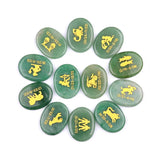 Carving 12 Constellation Healing Stones Multiple Gemstones Choose Oval Polished Gemstone Collectibles #SP1904-W16