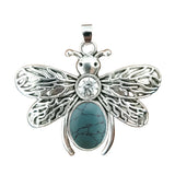 Silver Butterfly Oval Gemstone Pendant for Making Jewelry #SP1504S
