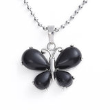 Natural Crystal Butterfly Pendant Teardrop Gemstone Silver‑Plated Alloy Charm Reiki Chakra Healing Stone Pendant for DIY Necklace Jewelry Making Bulk Wholesale