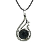 33mm Natural Crystal Teardrop Pendant Necklace, Silver-Plated Gemstone Charm
