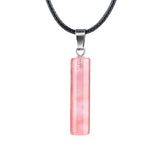 8X30MM Cylinder Shaped Gemstone Pendant Necklace Charms Women's Crystal Charms Jewelry Gifts to Friend