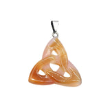 35-40mm Celtic Triquetra Knot Crystal Pendant | Natural Gemstone Trinity Knot Necklace for Protection