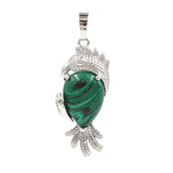 Silver Parrot Gemstone Pendant for DIY Making Jewelry #SP1764-Bird Animal Charms