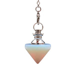Crystal cone spirit pendulum pendant  Metal Copper Dowsing Healing Pyramid Reiki Pendulum Pendant Charms Chakra Amulet Chrome