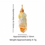 7 Chakra Tumbled Stone Pendant with Gold Wire Mesh Wrapping | Handmade Crystal Necklace for Chakra Balancing Healing