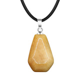 30mm Natural Crystal Coffin Pendant Necklace, Gothic Healing Stone Charm for Halloween