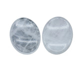 Polished Natural Crystal Oval Worry Stone, Multi Gemstone Thumb Massage Pocket Stone Anxiety Relief Reiki Healing Worry Stone