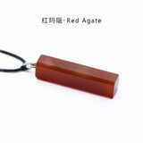 Natural Crystal Quartz Hexagonal Point Pendant Necklace Healing Stone Columns Jewelry for Women Men