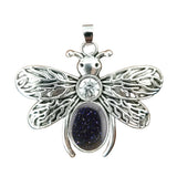 Silver Butterfly Oval Gemstone Pendant for Making Jewelry #SP1504S