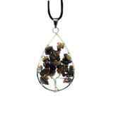 Tree of Life Birthstone Sterling Silver Pendant Necklace Jewelry  Natural Healing Crystals Quartz  Necklace for unisex
