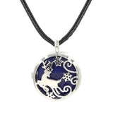 Reindeer Snowflake Hollow Pendant Silver Plated Natural Crystal Inlay Christmas Charm for Jewelry Making