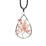 Tree of Life Birthstone Sterling Silver Pendant Necklace Jewelry  Natural Healing Crystals Quartz  Necklace for unisex