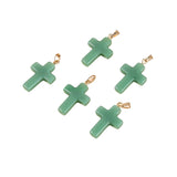 Healing Crystal Glass Cross Pendant Various Color Small Cross Pendant Necklace Keychain Earring Accessories