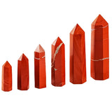 Natural Red Jasper Crystal Point Wand, Hexagonal Single‑Terminated Obelisk Tower, Polished Healing Crystal Stone, Spiritual Meditation Home Office Altar Decor & Crystal Lover Gift