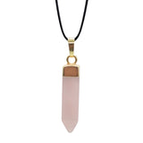 Multi‑Style Natural Stone Point Pendant, Gold Plated Cap Crystal Obelisk Charm, Boho Spiritual Necklace Pendant for Women