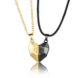 Creative Magnet Couples Necklace for Women Men Two Souls One Heart Pendant Choker for  Wishing You Me Boyfriend Girlfriend