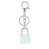 Natural Lock-Shaped Crystal Keychain Good Luck Charm for Women Jewelry Making